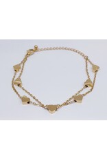 BSG0019 - Gold, Hearts Bracelet