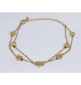 BSG0019 - Gold, Hearts Bracelet