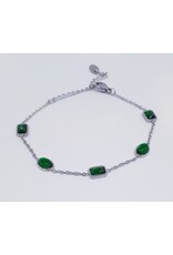 BSG0021 - Silver, Green bracelet