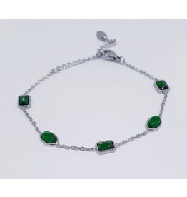 BSG0021 - Silver, Green bracelet