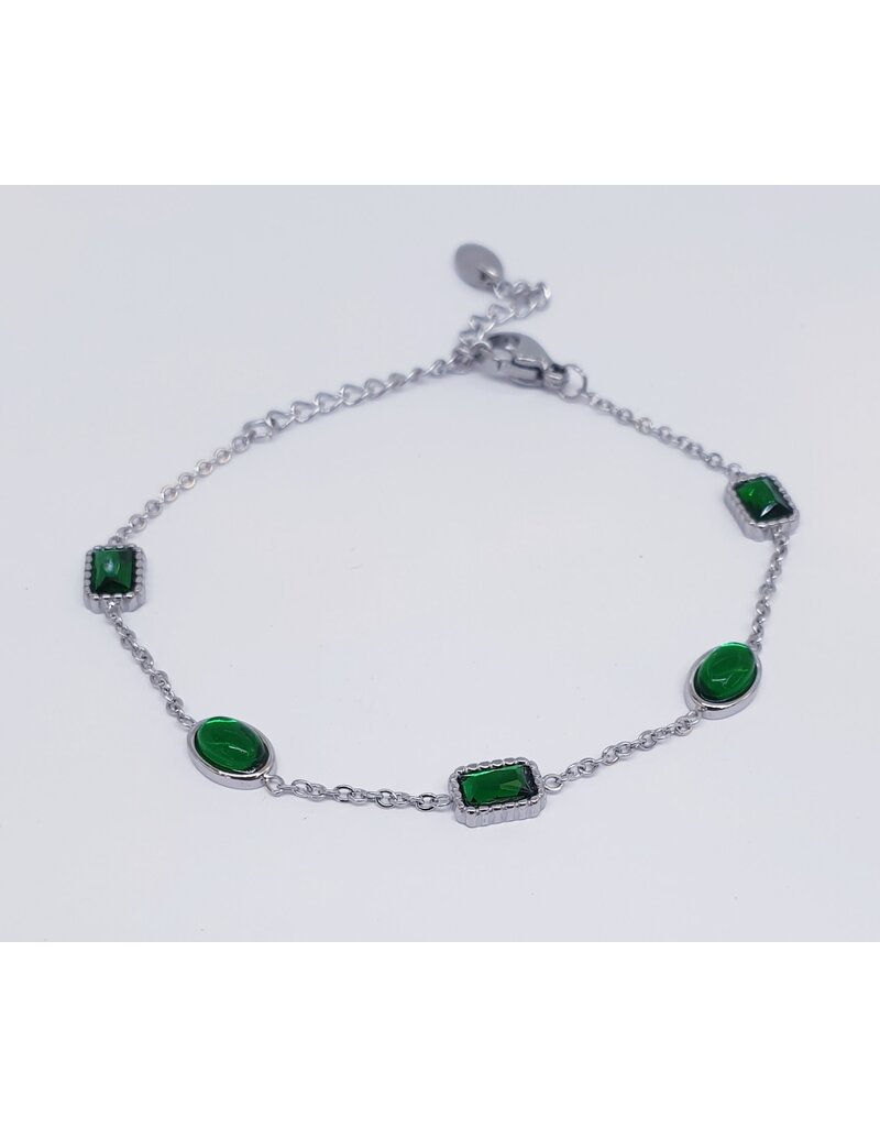 BSG0021 - Silver, Green bracelet