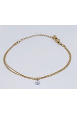 BSG0026 - Gold, Single Stone Bracelet