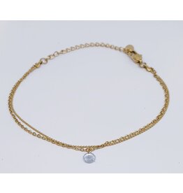 BSG0026 - Gold, Single Stone Bracelet