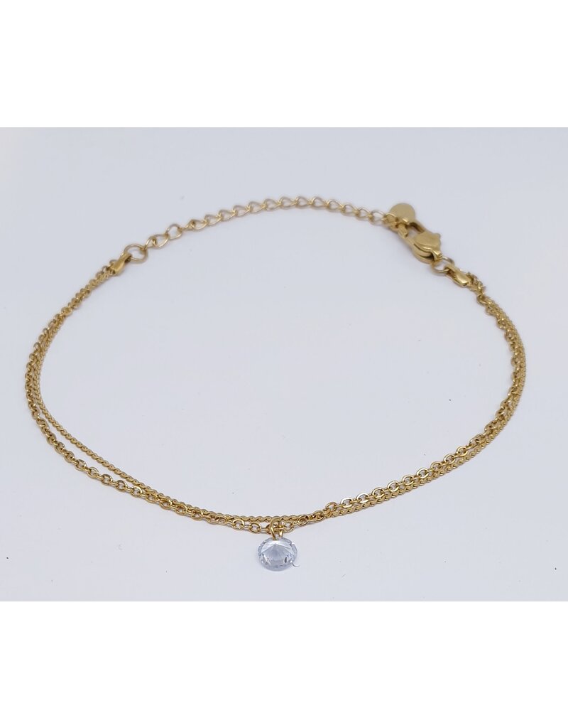 BSG0026 - Gold, Single Stone Bracelet