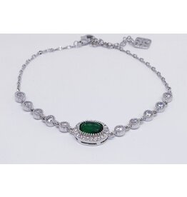 BSG0035 - Silver Green Bracelet