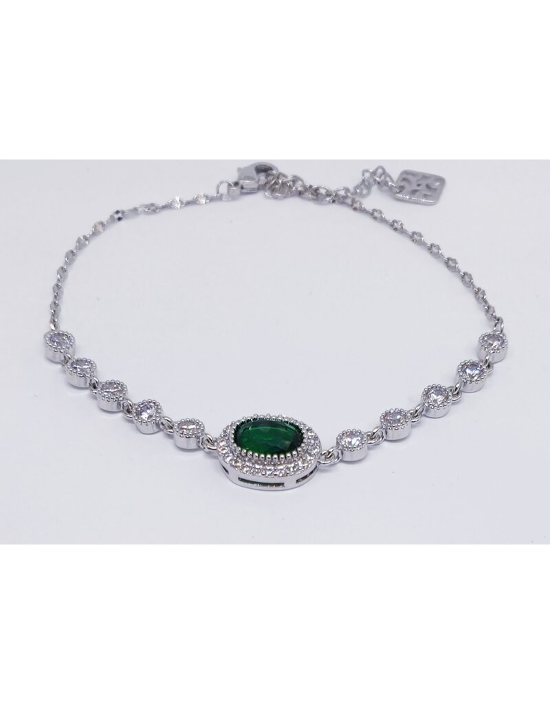BSG0035 - Silver Green Bracelet