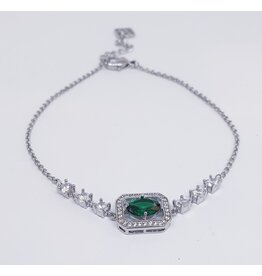 BSG0063 - Silver Green Bracelet