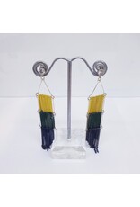 ERJ0001 - Silver, Yellow, Blue, Multi Layer Korean Earring