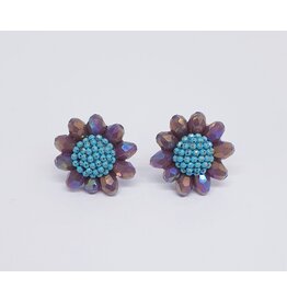 ERJ0006 - Silver, Purple, Blue Korean Earring