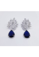 ERJ0506 - Silver, Blue, Chandelier, Crystal Earring