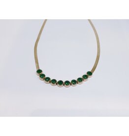 SCF0004 - Circles, Gold/Green Necklace