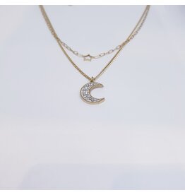 SCF0006 - Moon, Gold Necklace