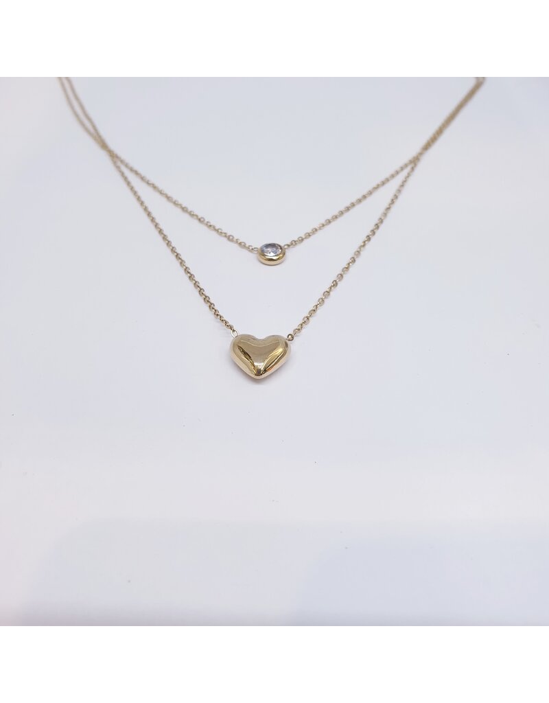 SCF0007 - Heart, Gold Necklace