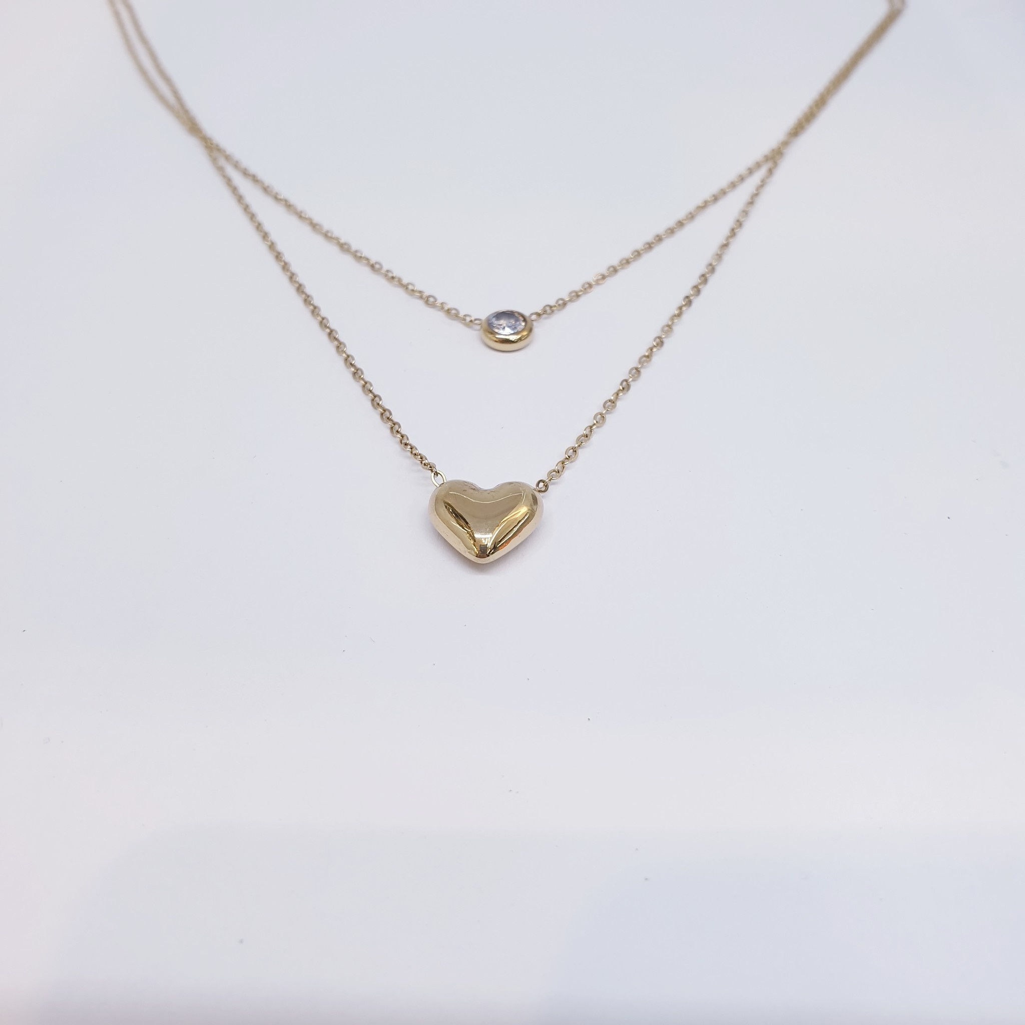 Alpha Heart Necklace Gold