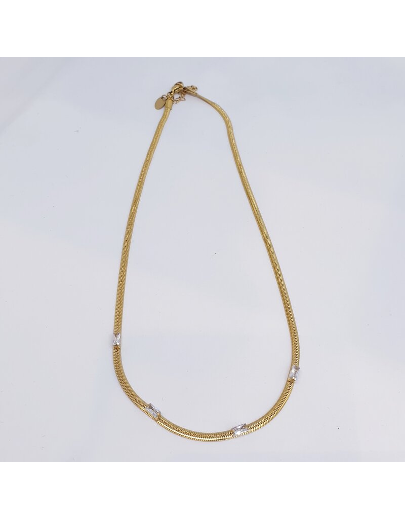 SCF0013 - Gold, Baguette Necklace