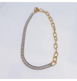 SCF0027 - Gold, Baguette Necklace