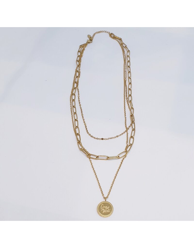SCF0032 - Gold, Carpe Diem Necklace