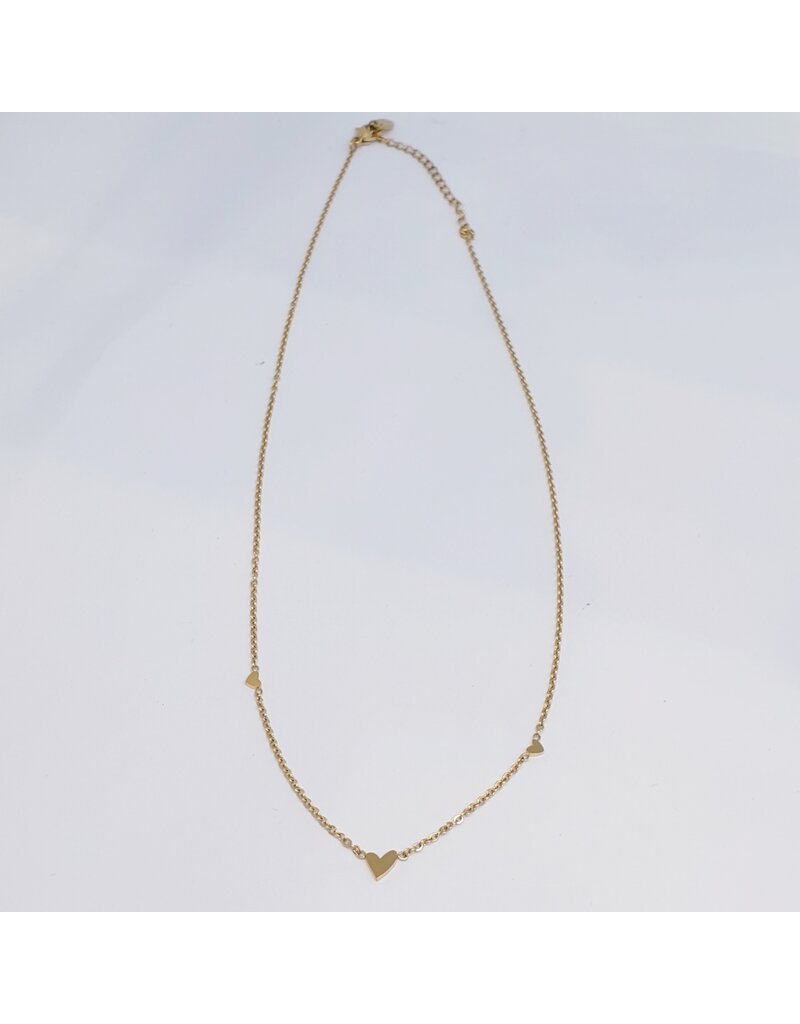 SCF0033 - Gold, Hearts Necklace