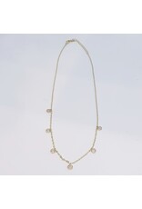 SCF0034 - Gold, Hanging Round Pendants Necklace