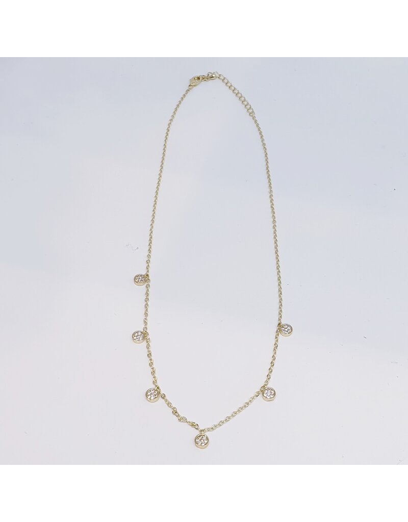 SCF0034 - Gold, Hanging Round Pendants Necklace