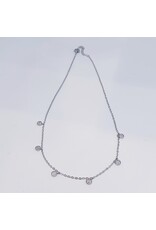 SCF0035 - Silver, Hanging Round Pendants Necklace