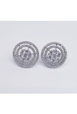 ERJ0517 - Silver, Cluster, Flower, Crystal Earring