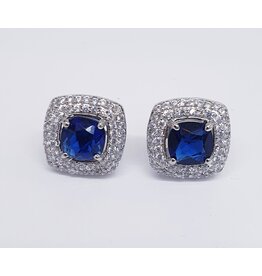 ERJ0550 - Silver, Blue,  Earring