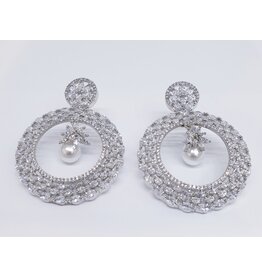 ERJ0535 - Silver, Pearl, Drop,  Earring