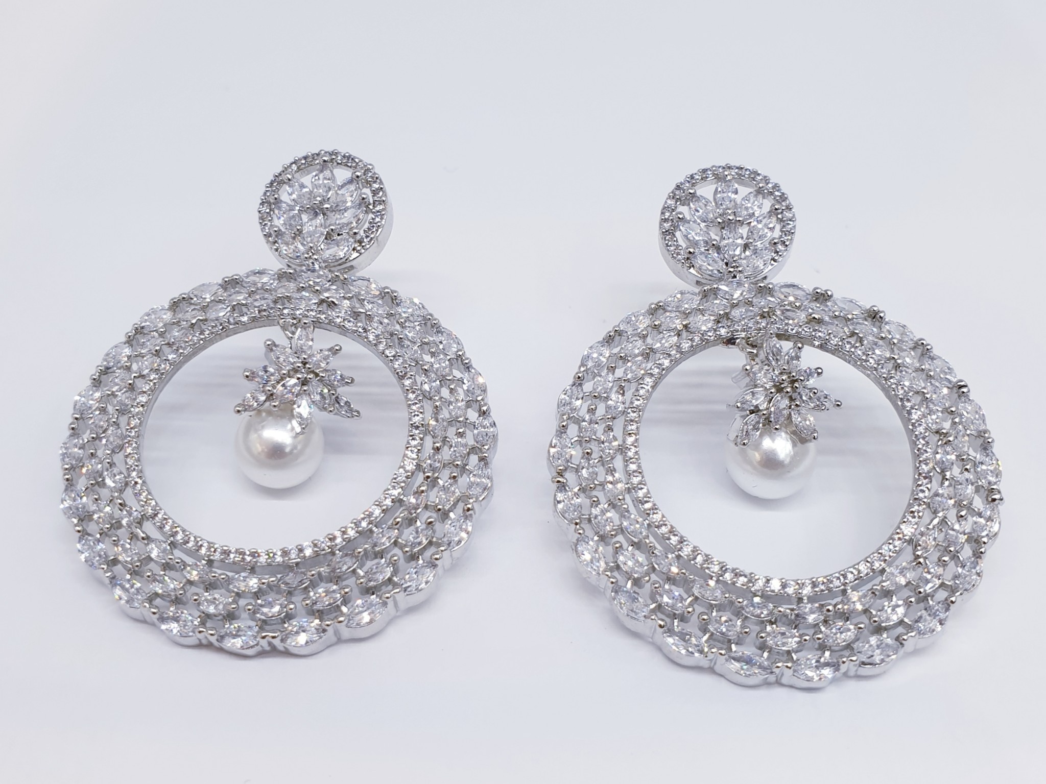 ERJ0535 - Silver, Pearl, Drop, Earring - Bling Creations