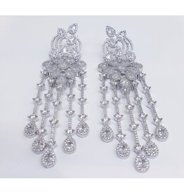 ERJ0512 - Silver, Chandelier, Crystal Earring