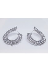 ERJ0516 - Silver, Cluster, Crystal Earring