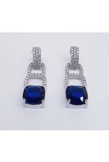ERJ0520 - Silver, Blue, Drop, Crystal Earring