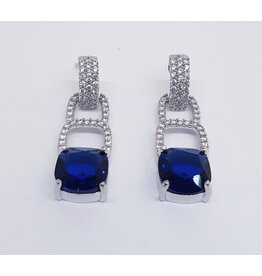 ERJ0520 - Silver, Blue, Drop, Crystal Earring