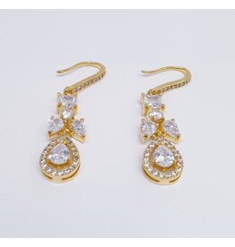 ERJ0552 - Gold, Drop, Crystal Earring