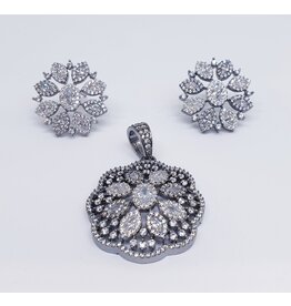 ERJ0558 - Gunmetal, Silver,  Earring