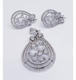 ERJ0556 - Silver, Cluster,  Earring