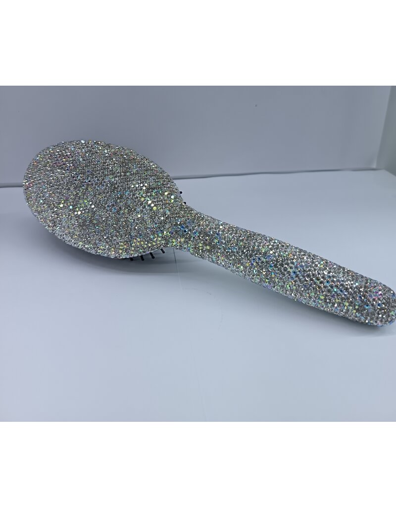 HRI0014 - Silver Full Stone Hairbrush