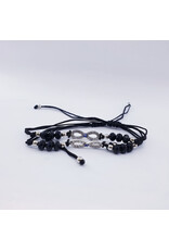 DBA0008 - Silver, Infinity Evil Eye Beaded Bracelet