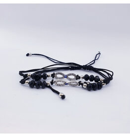 DBA0008 - Silver, Infinity Evil Eye Beaded Bracelet