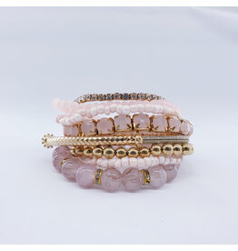 DBA0010 - Gold, Diamante Beaded Bracelet