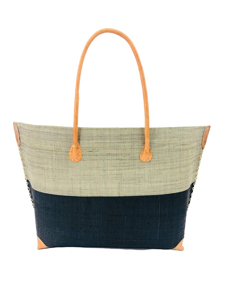 grey straw bag