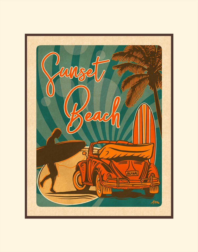 aloha posters sunset beach
