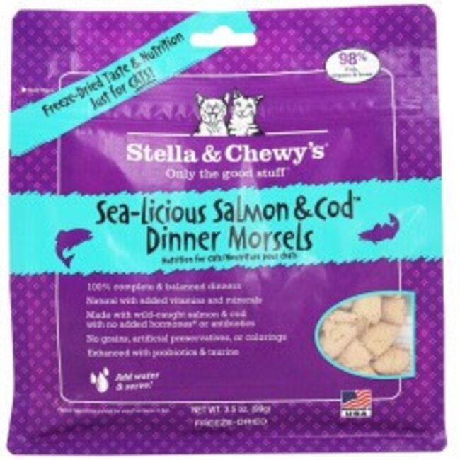 Stella and Chewys Stella & Chewy's Cat FD SALMON/COD MORSELS 3.5oz