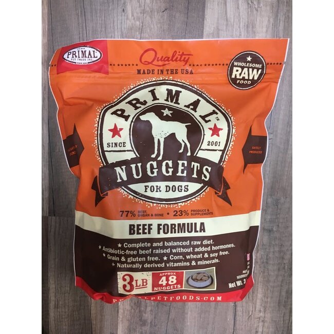 Primal Primal Dog Frozen Beef Nuggets 3#