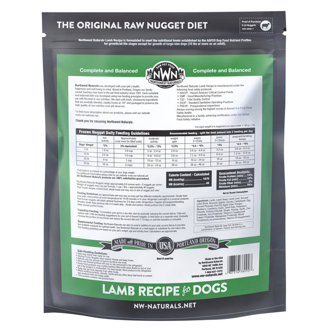 Northwest Naturals Northwest Naturals Frozen Lamb Nuggets 6 lbs