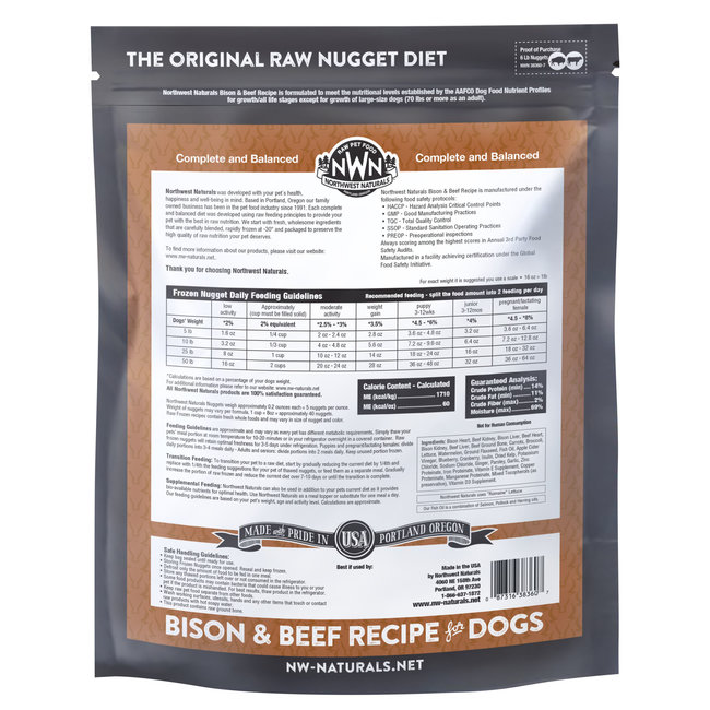 Northwest Naturals Northwest Naturals Frozen Bison & Beef Nuggets 6 lbs