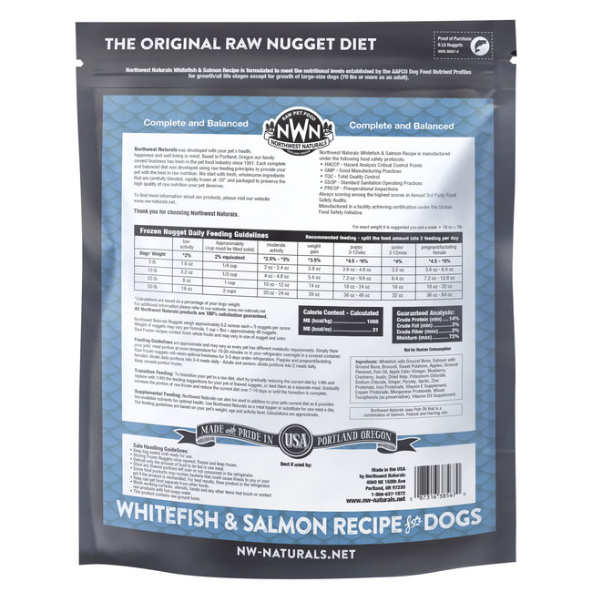 Northwest Naturals Northwest Naturals Frozen Whitefish & Salmon Nuggets 6 lbs
