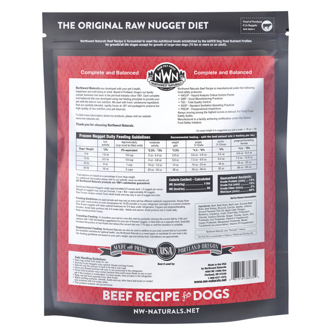 Northwest Naturals Northwest Naturals Frozen Beef Nuggets 6 lbs