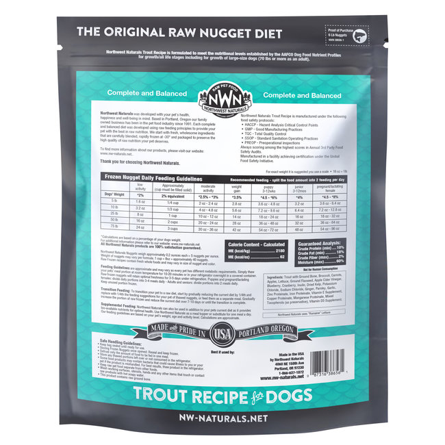 Northwest Naturals Northwest Naturals Frozen Trout Nuggets 6 lbs