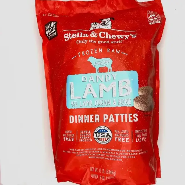 Stella and Chewys Stella and Chewys - Frozen Dinner Patties CHEWYS LAMB- Frozen Dog Food, 12lb